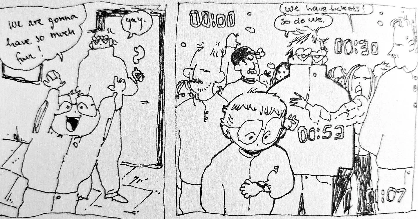 We went to a rave and it felt like nobody there had ever been to a rave before

#comic