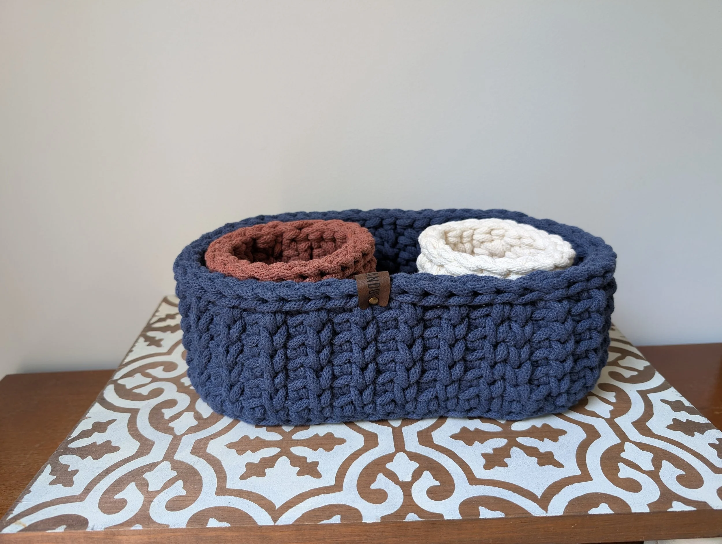 Oval Red, White, and Blue Basket Set