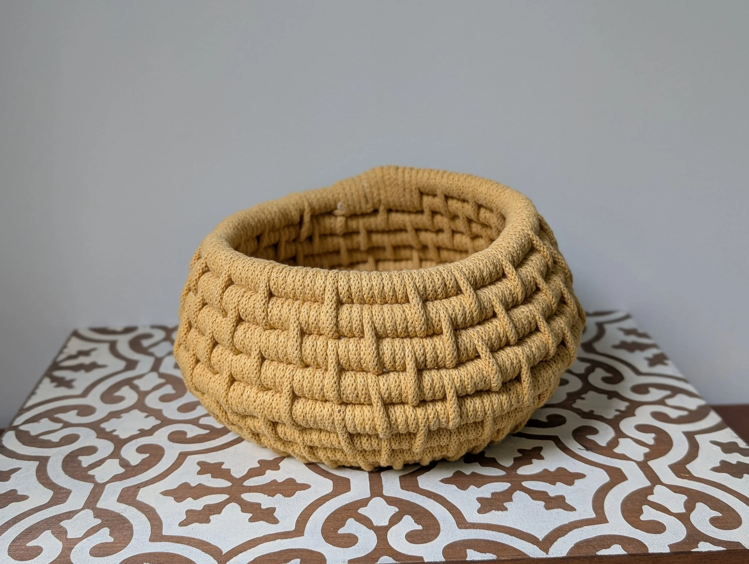 Yellow Coiled Basket