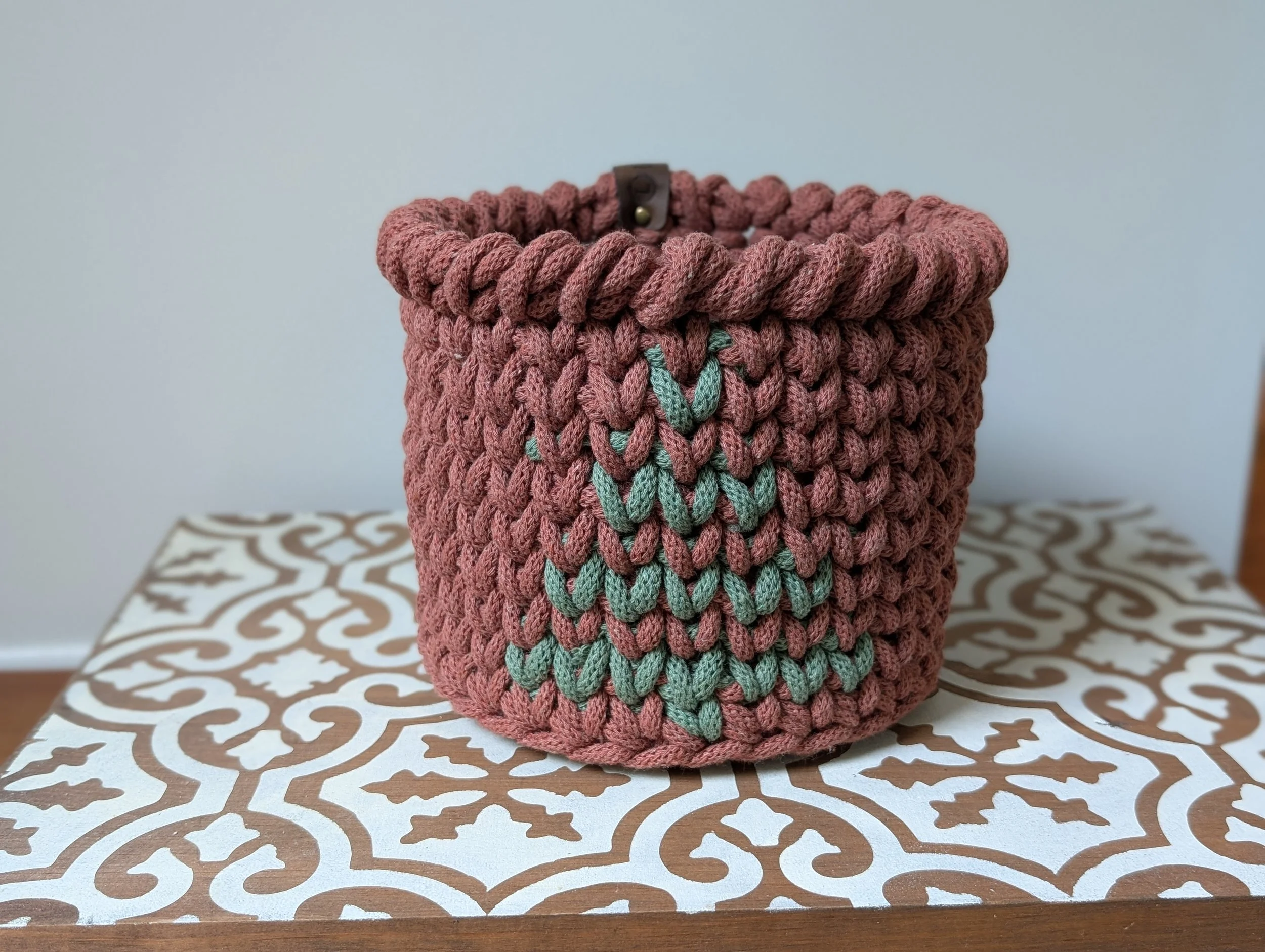 Red with Green Tree Basket