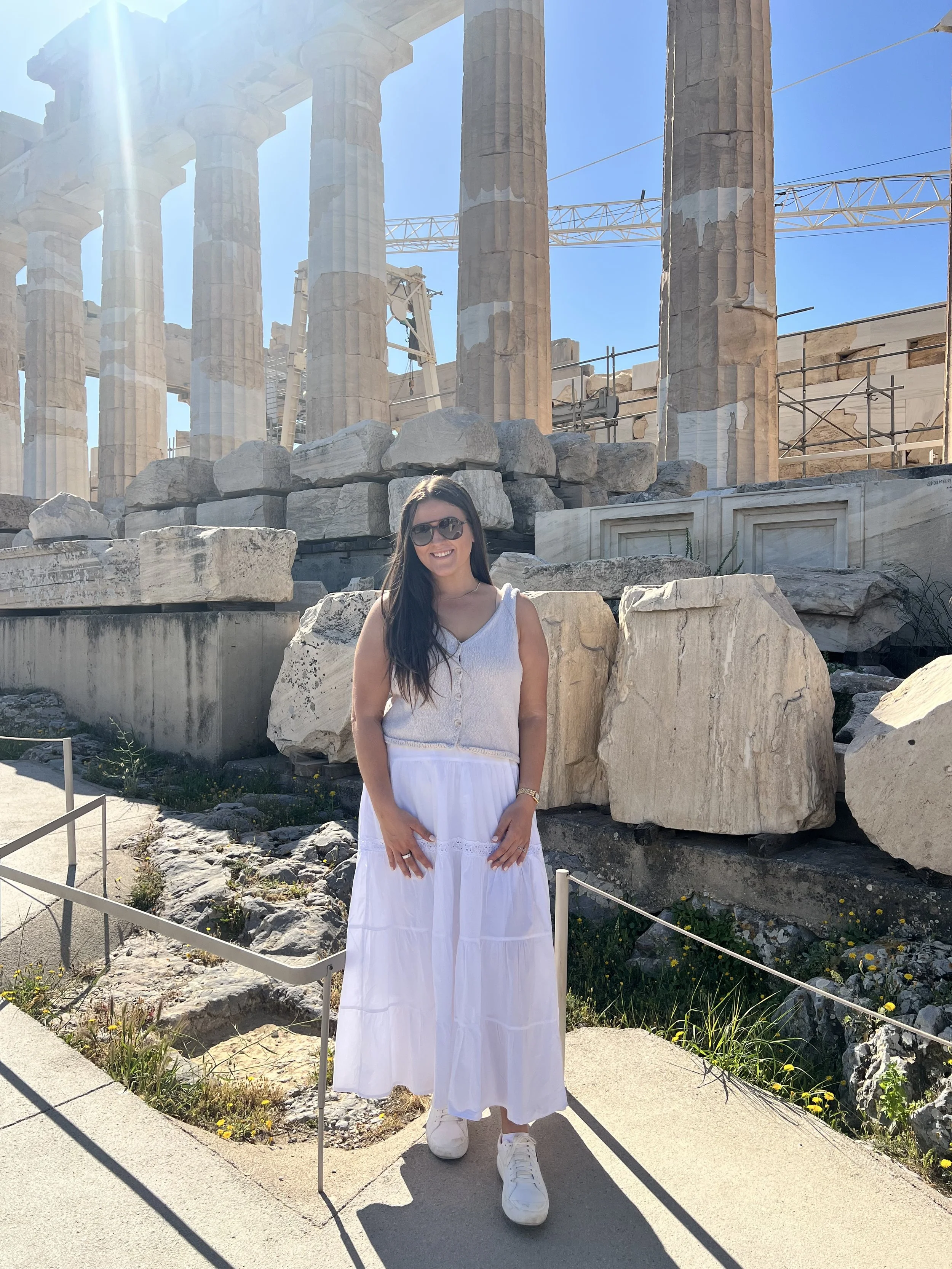 Travel by Angela founder, Angela, enjoying a private guided historic tour of the Acropolis in Athens,Greece