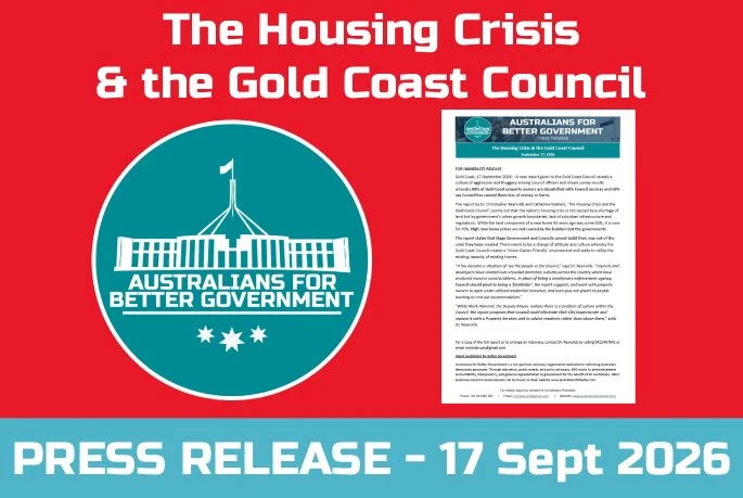 PRESS RELEASE: The Housing Crisis &amp; the Gold Coast Council
