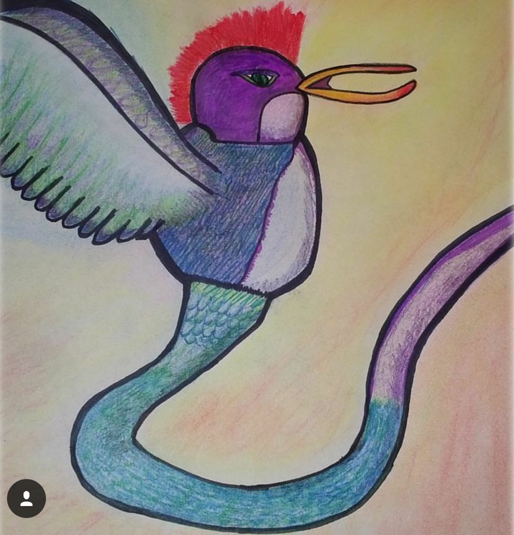 This creature is inspired by the beauty, fragility and speed of the hummingbird as well as the digestion, elasticity, and temperature regulation of the snake. As many individuals with Ehlers-Danlos Syndrome (EDS), I also have Postural Orthostatic Tac