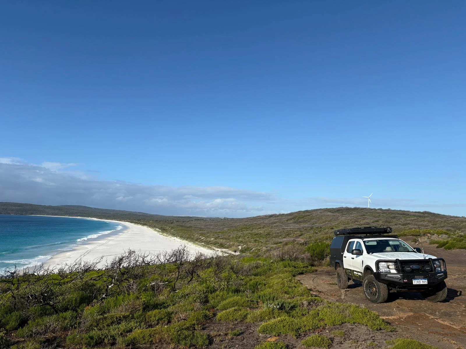 The Oyster Mk3 Ford Ranger 4WD camper set up with premium rooftop tent, 270-degree awning and touring gear. Designed for WA off-road travel, ideal for long-term 4WD hire, Perth road trips and rugged coastal or outback routes.