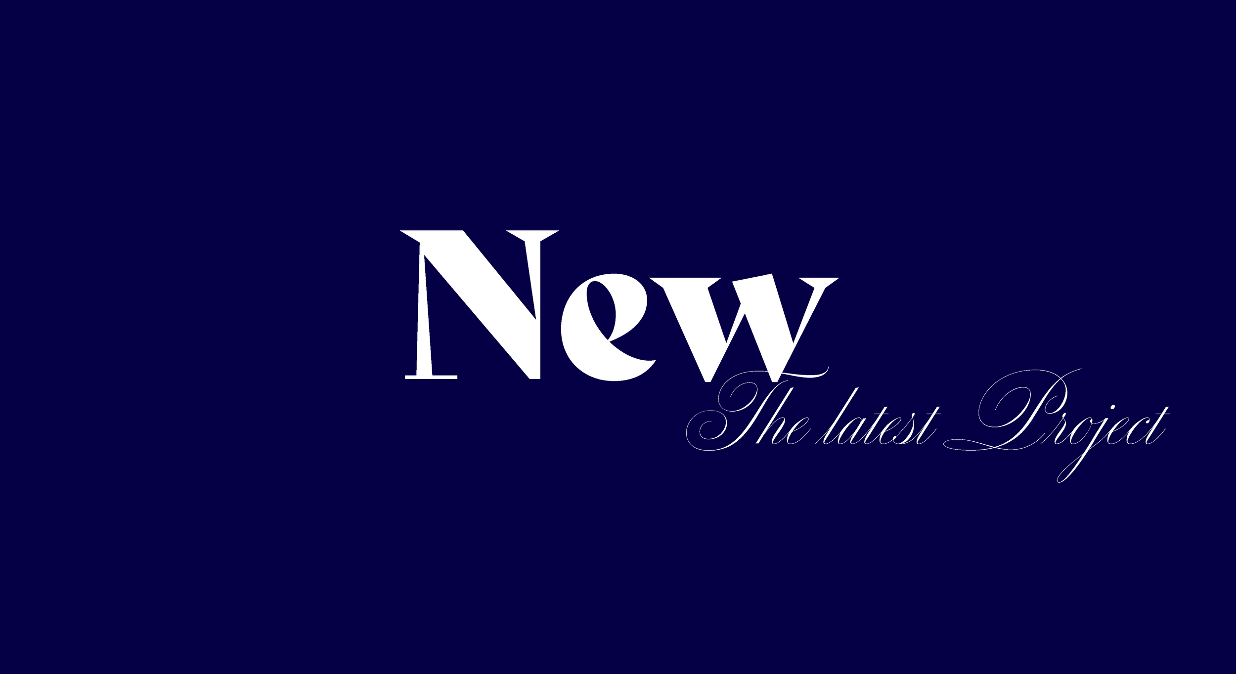 Grafik mit dunkelbligem Hintergrund und weißen Text, sagt 'Now The latest Project' Erstellt von Hilal Studios.