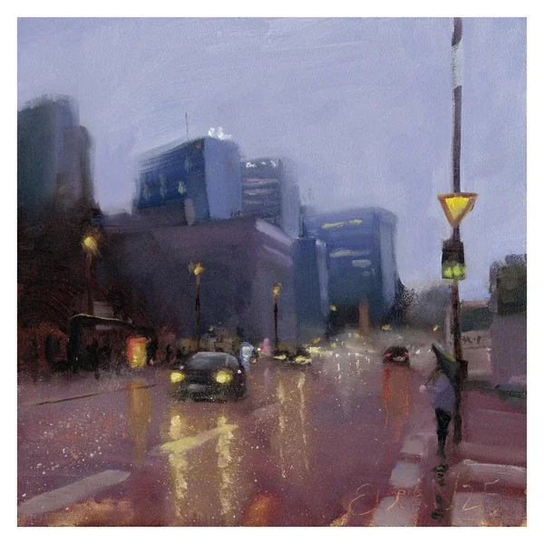 Oil painting of Masarykova street by Euan Wardle