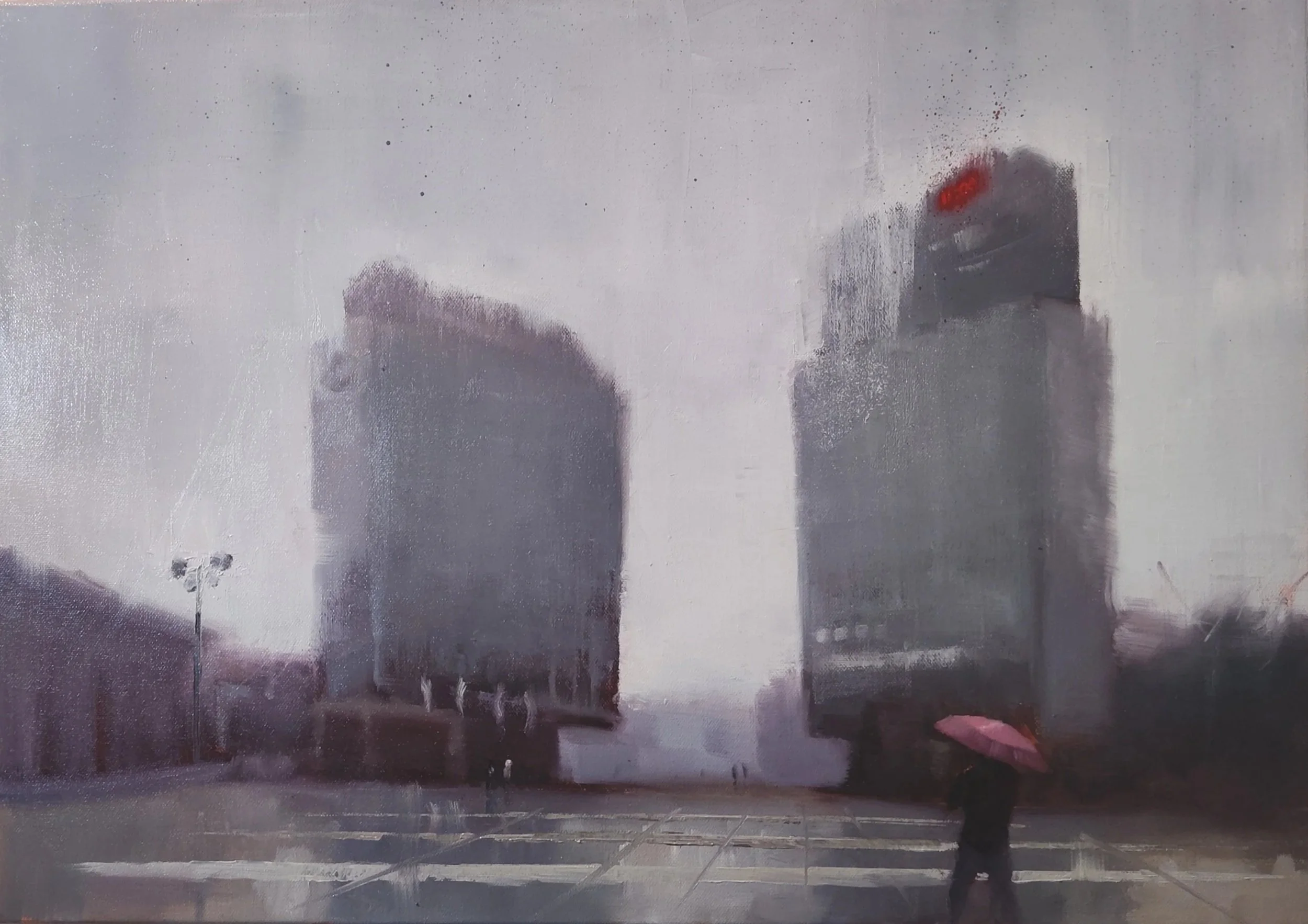 "The Descending Fog" -  Oil on canvas, 70x50cm -  Available at Galerija Mak, Ljubljana