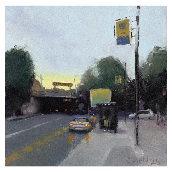 Oil painting of viadukt by Euan Wardle