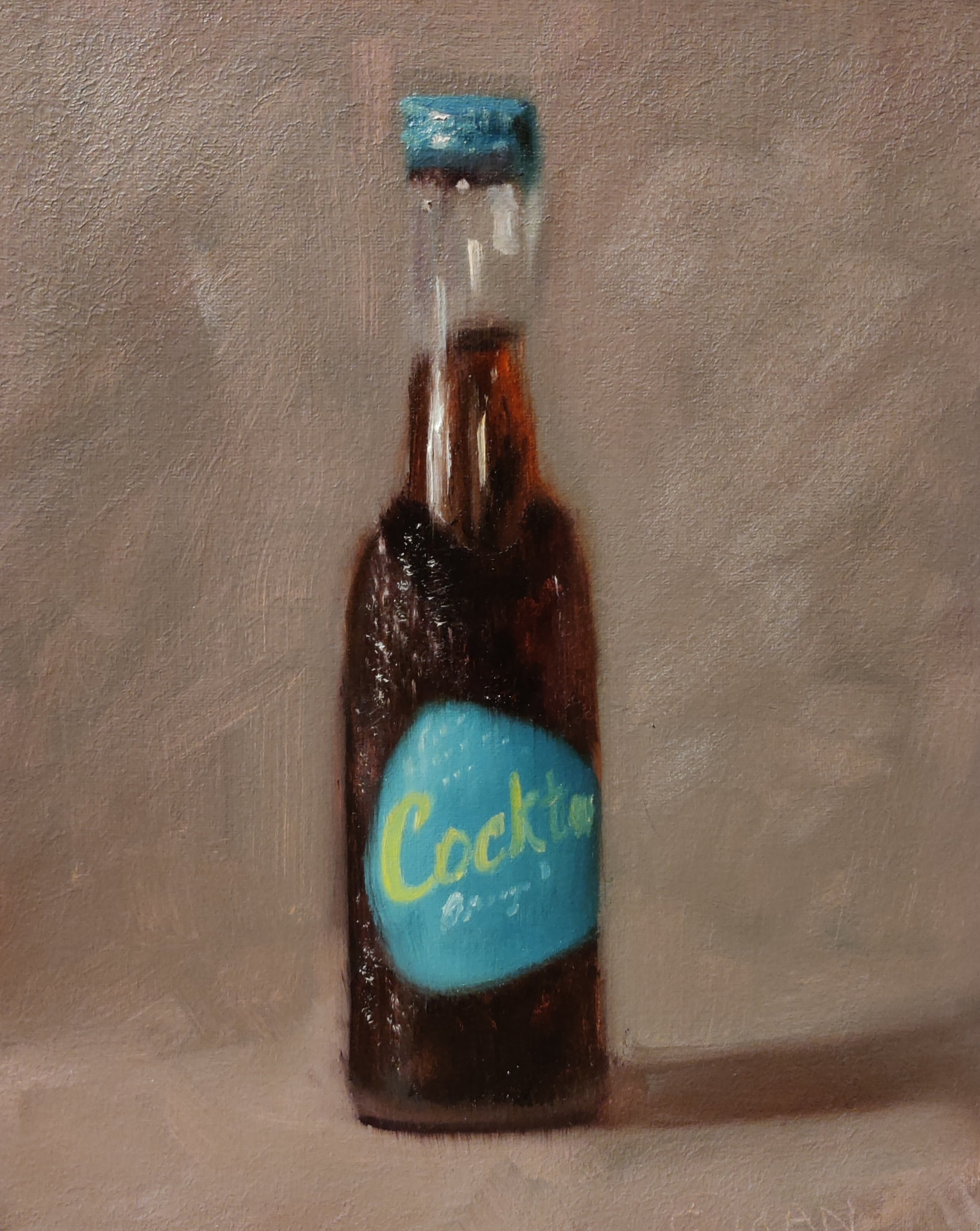 "Cockta" - Oil on gessoed board, 20x25cm, Available at Galerija Mak, Ljubljana