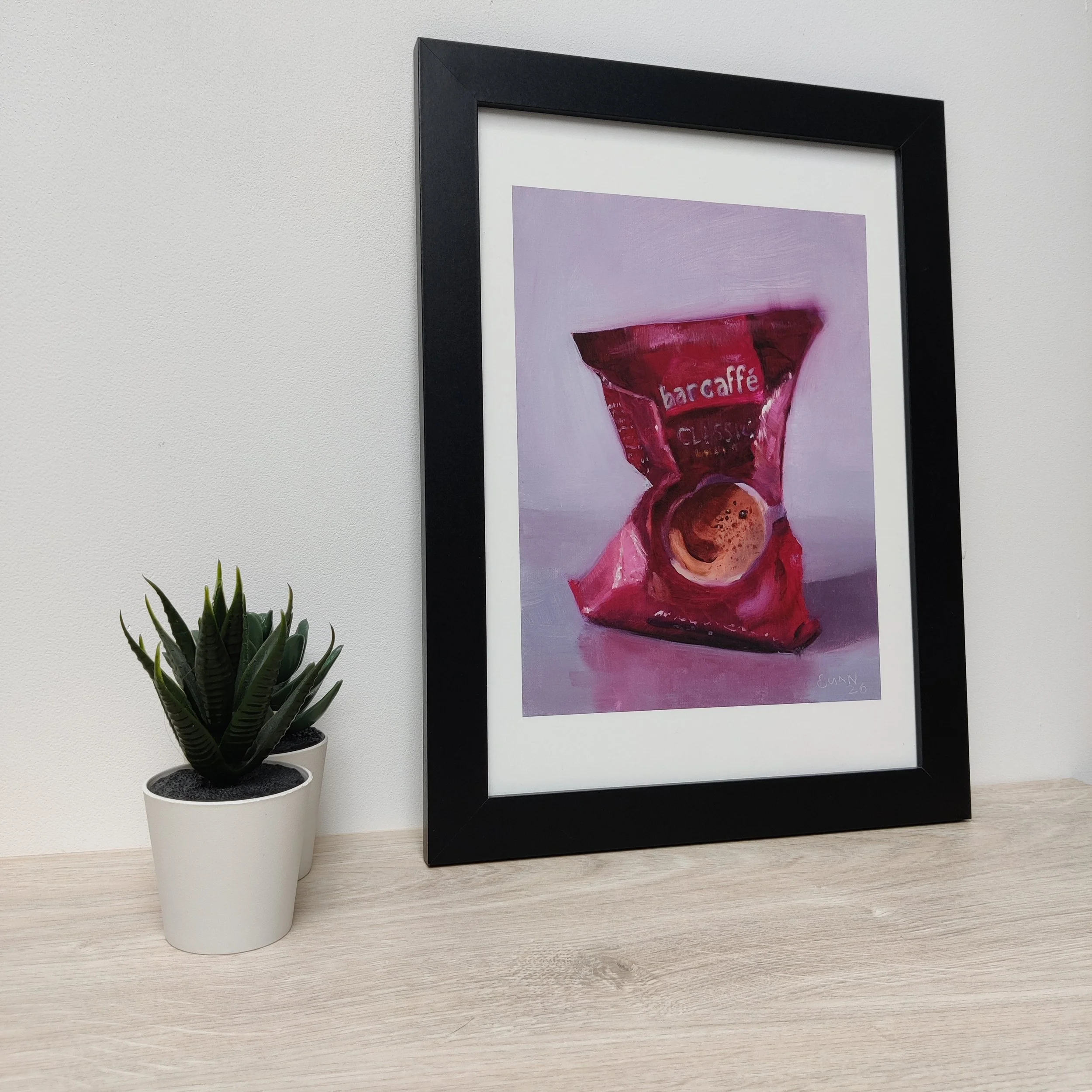 Barcaffe print in A4 black frame