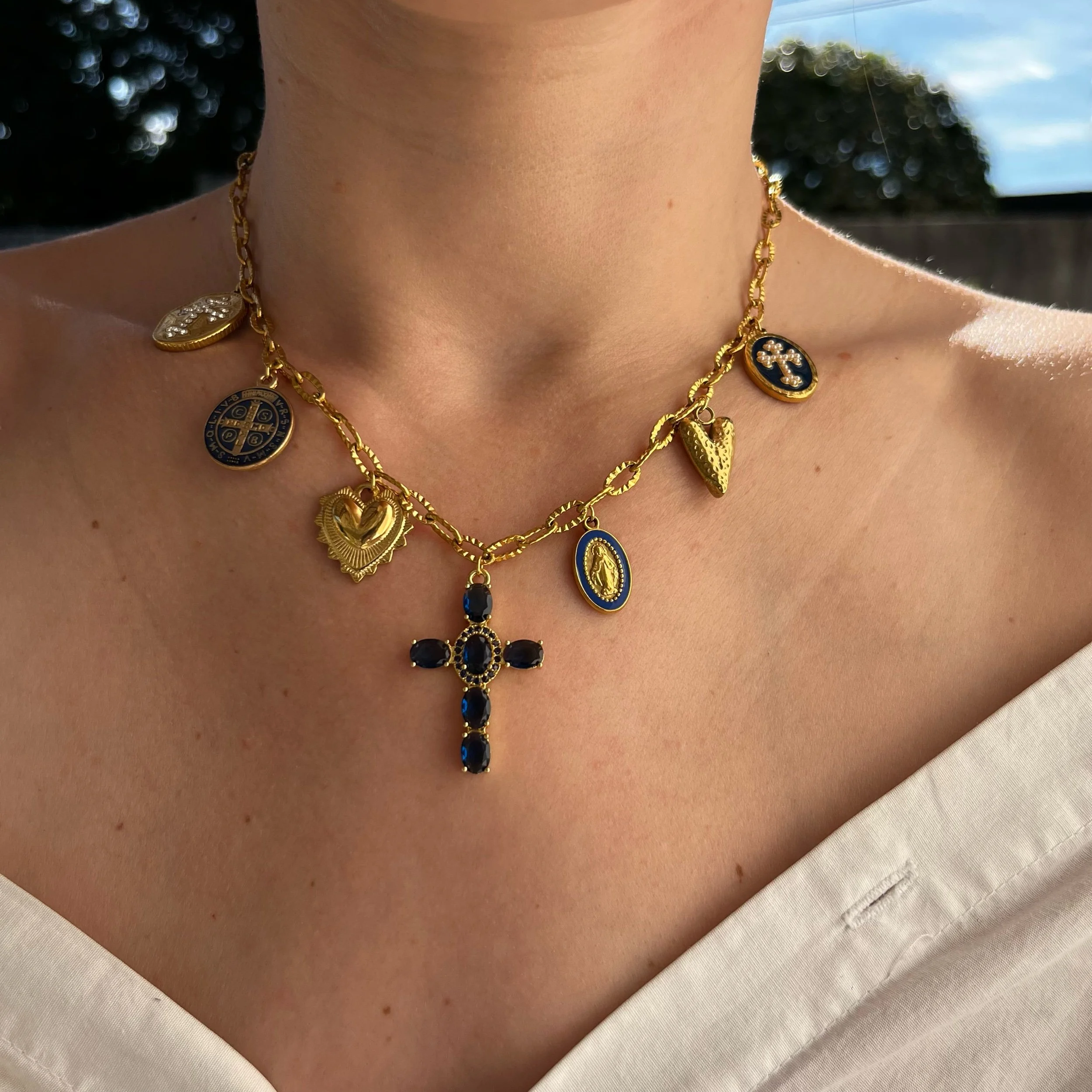 Collier Maximus (croix bleu)