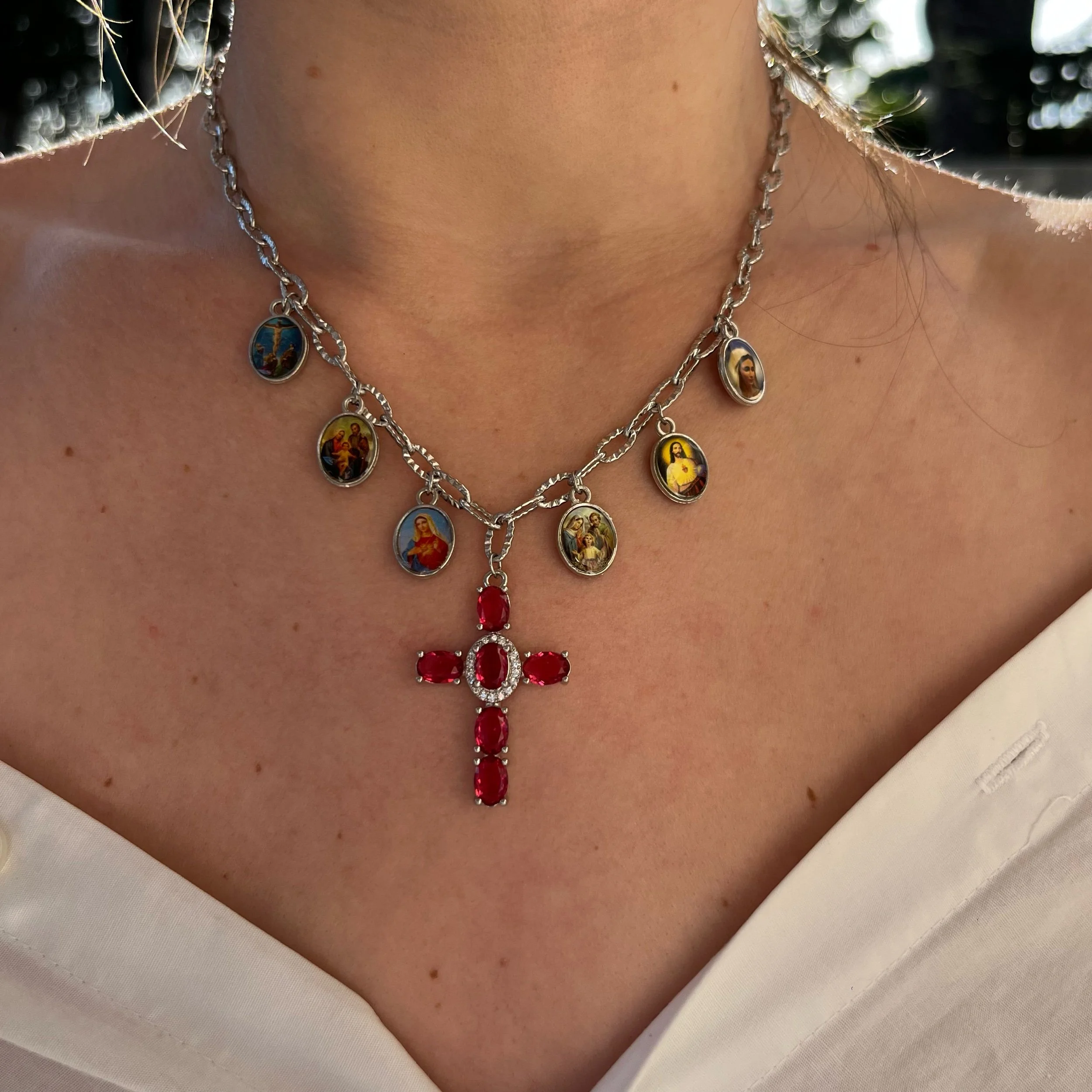 Collier Croisade (argenté)