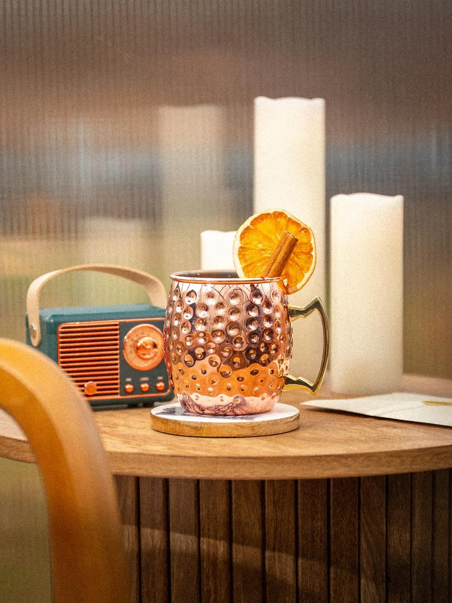 Our mulled wine, a seasonal staple here at the vineyard.
Warmed Cabernet Sauvignon with apple cider, honey, oranges, and an array of spices. Perfect for a winter day in our tasting room or one of our Winter Cabins.