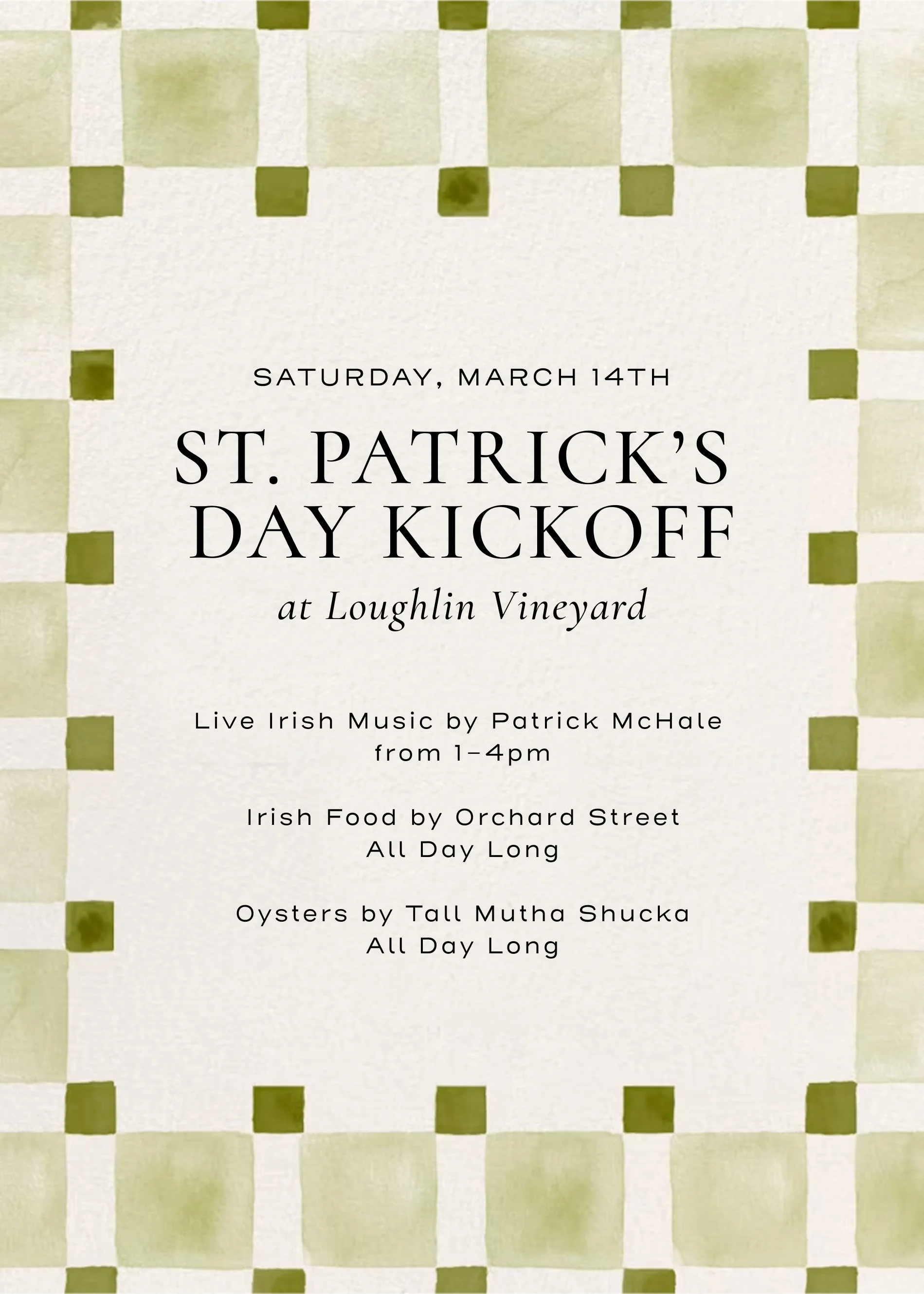 Saint Patrick's Day Weekend Kickoff