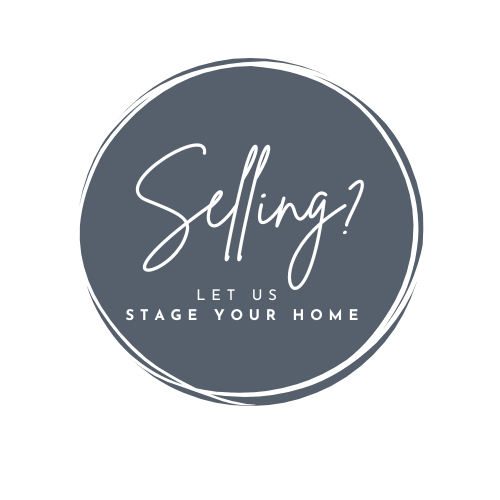 A circular logo with the text 'Selling? Let us stage your home'.