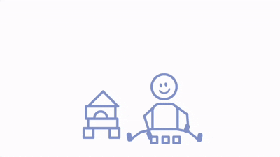 animatie kind spelen met blokken