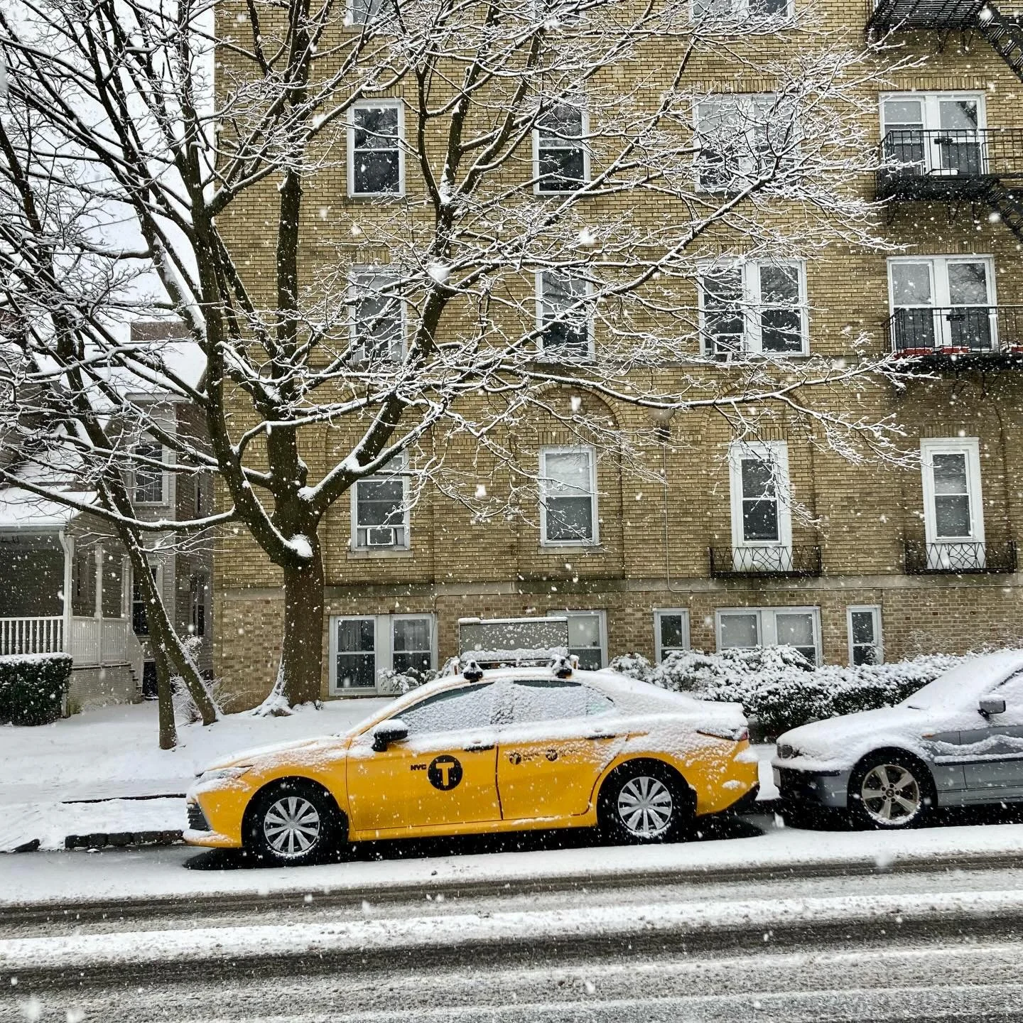 Where the suburb meets the city, winter edition. @montclaircenter &lsquo;s brilliant slogan in a picture. #montclair #montclairnj #montckaircenter #wherethesuburbsmeetthecity