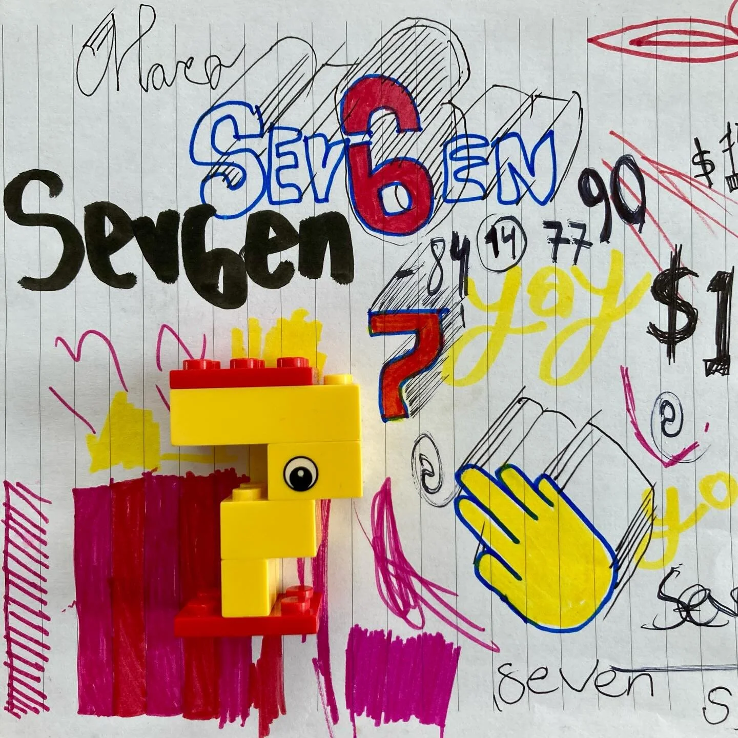 Pointless co-doodling with Mia is so 6/7. I know it&rsquo;s so last year. How about Seven6, 7Eleven, or 84/14/77? People interested in Danish politics will get it. Held og L&oslash;kke.