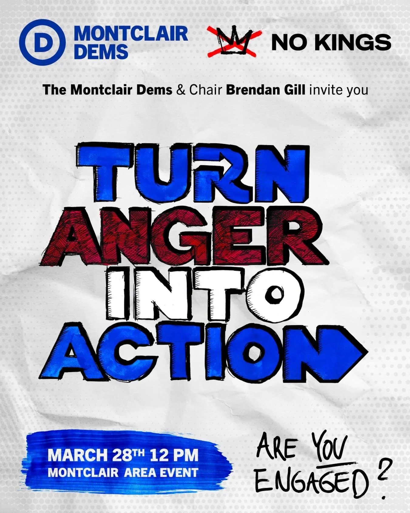 Right now at Brookdake Park, Montclair, NJ. Come out and Turn Anger Into Action! Get Engaged! The time is now. @montclairdems