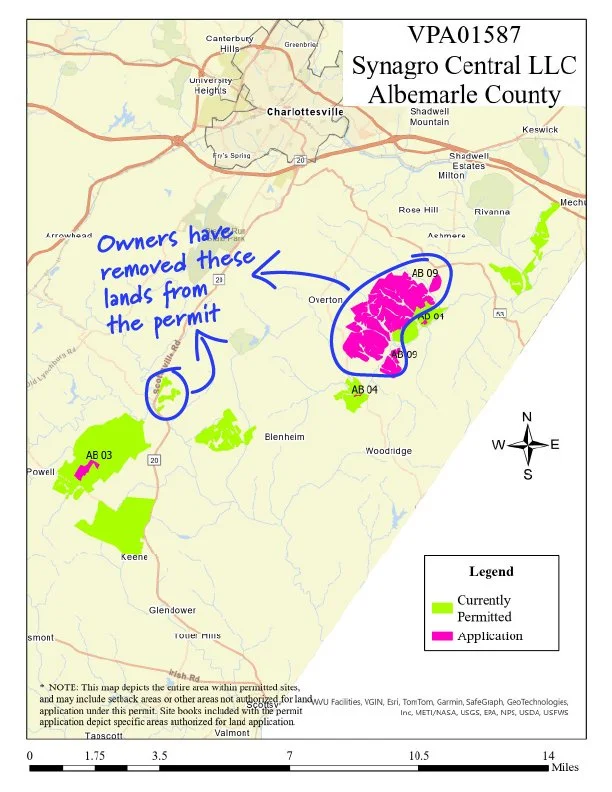 map showing properties removed