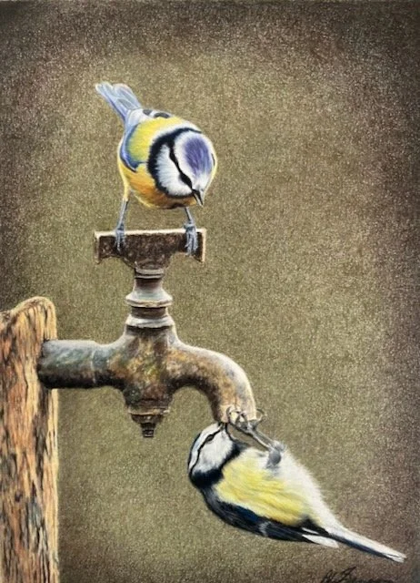 Teamwork. This piece was made in a workshop with and designed by Cynthia Knox. Reference photo from Photostock