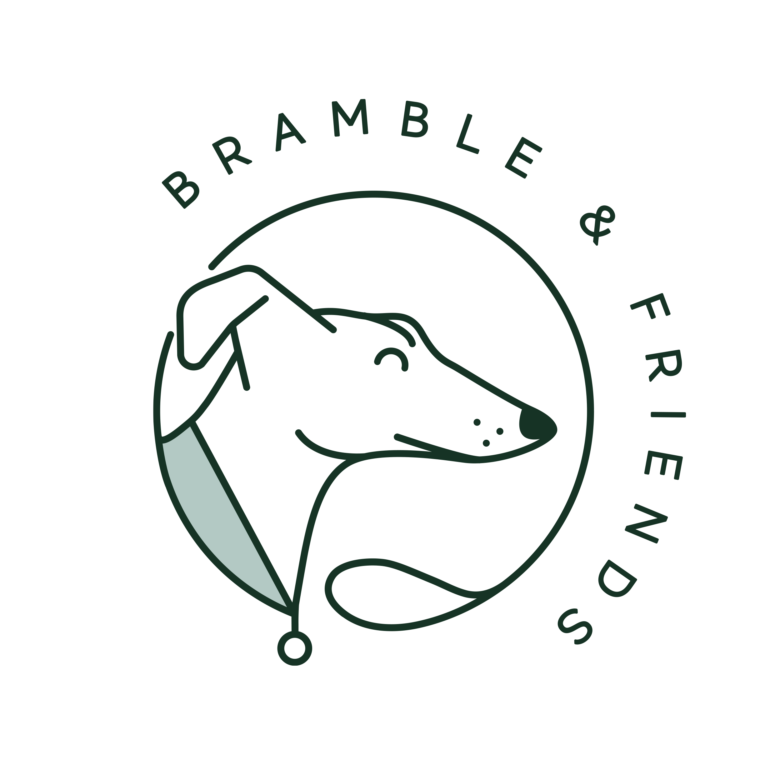 Black circular badge with green text reading "Bramble & Co."