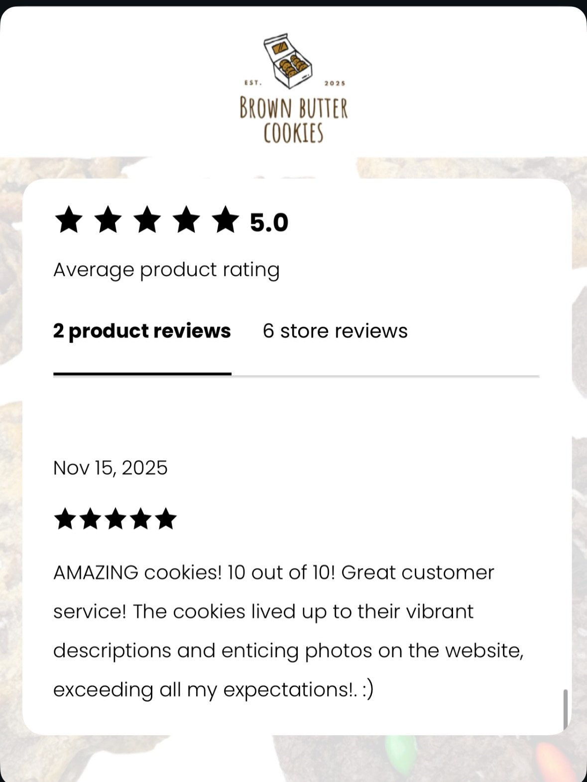 THANK YOU, cookie lover! These reviews of our cookies just landed and our hearts are full 🥹 🍪🤎

Every review reminds us why we do what we do. Thank you for trusting us with your cravings, your celebrations, and your sweet moments. We&rsquo;re grat
