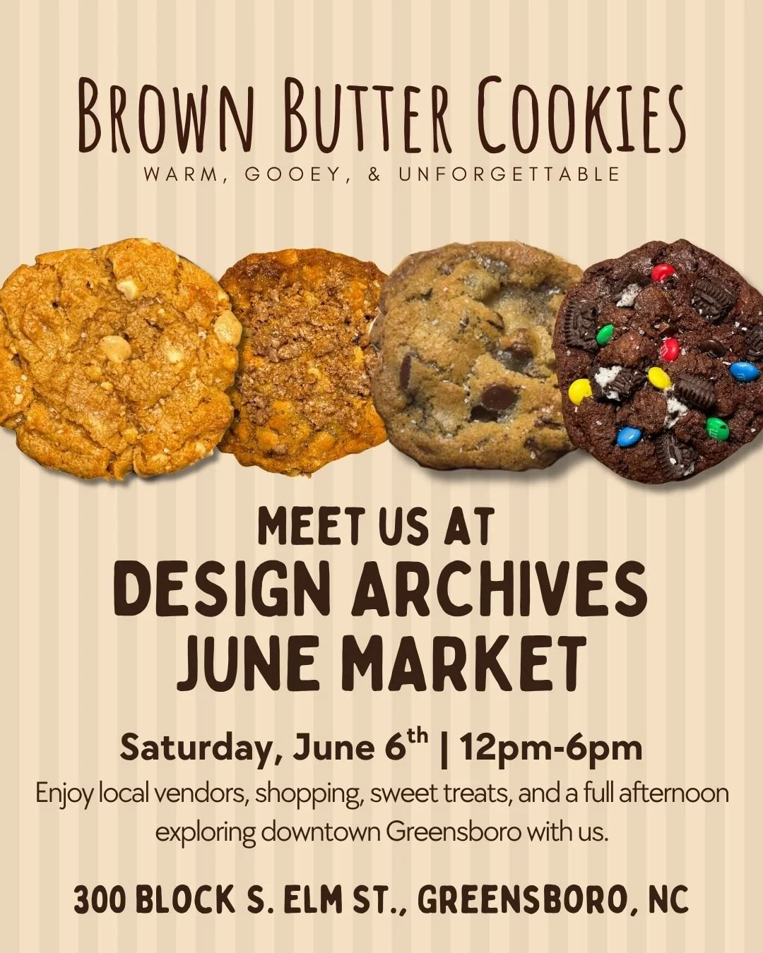 Pop up in downtown Greensboro at the design archives June vendor market