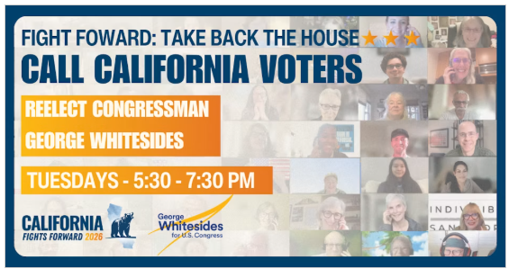 Phone Banking for Congressman George Whitesides (CA-27), Tuesday 9/9 at 7:30 pm (CT)