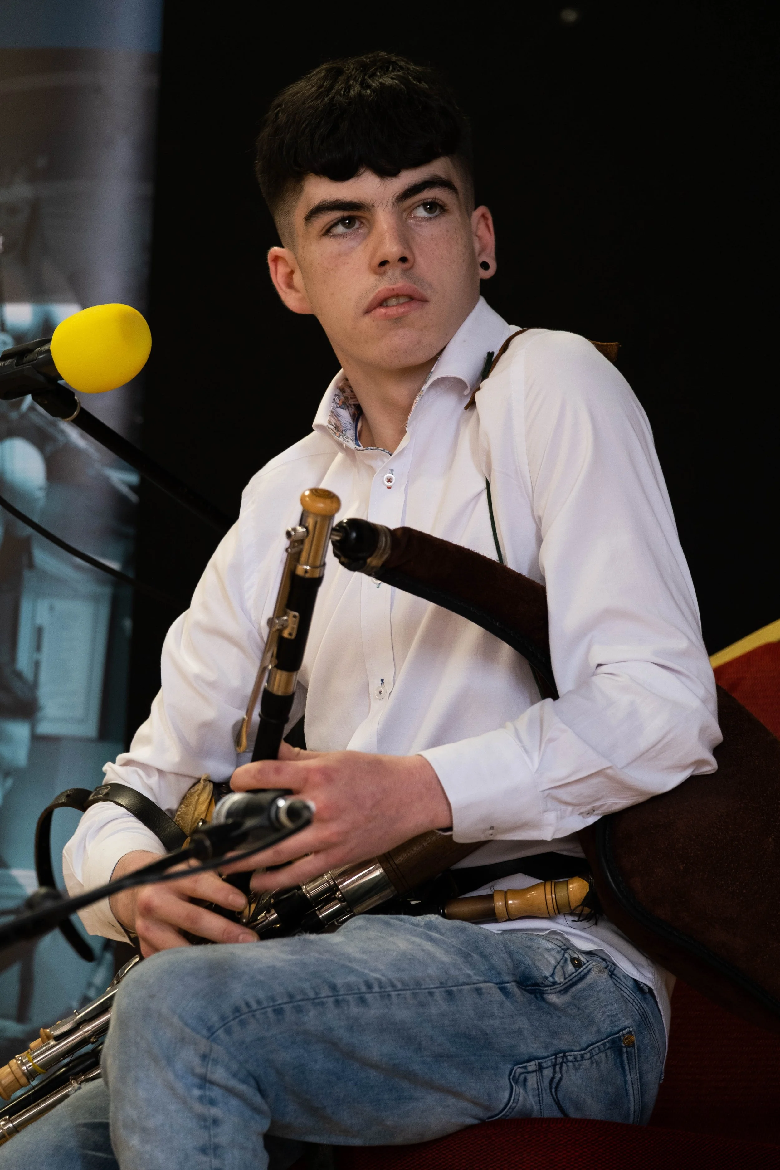 Liam Kelly in an uilleann pipes lunchtime reciital 2023