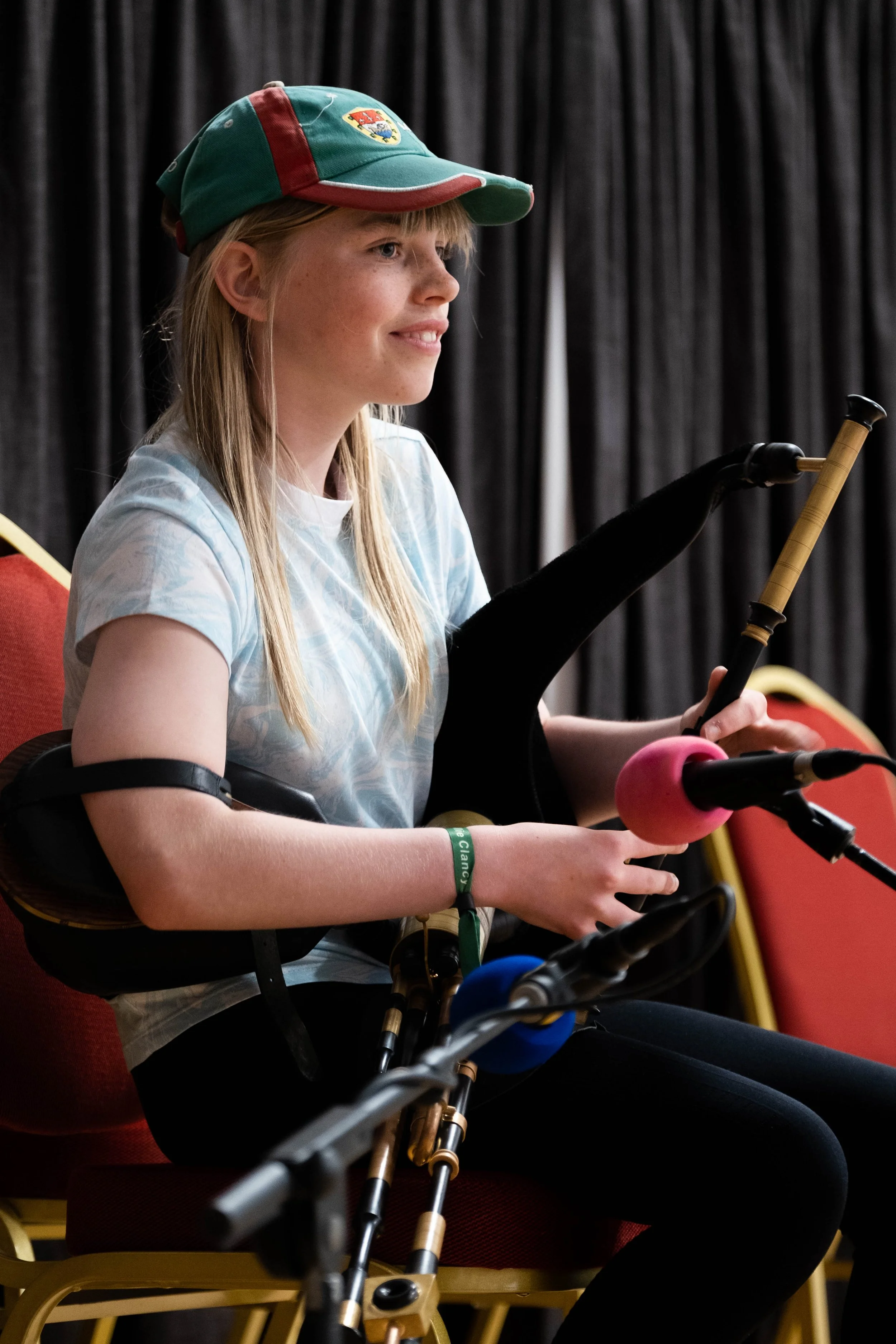Aoife Fadian playing in an uilleann pipes lunchtime recital 2022.