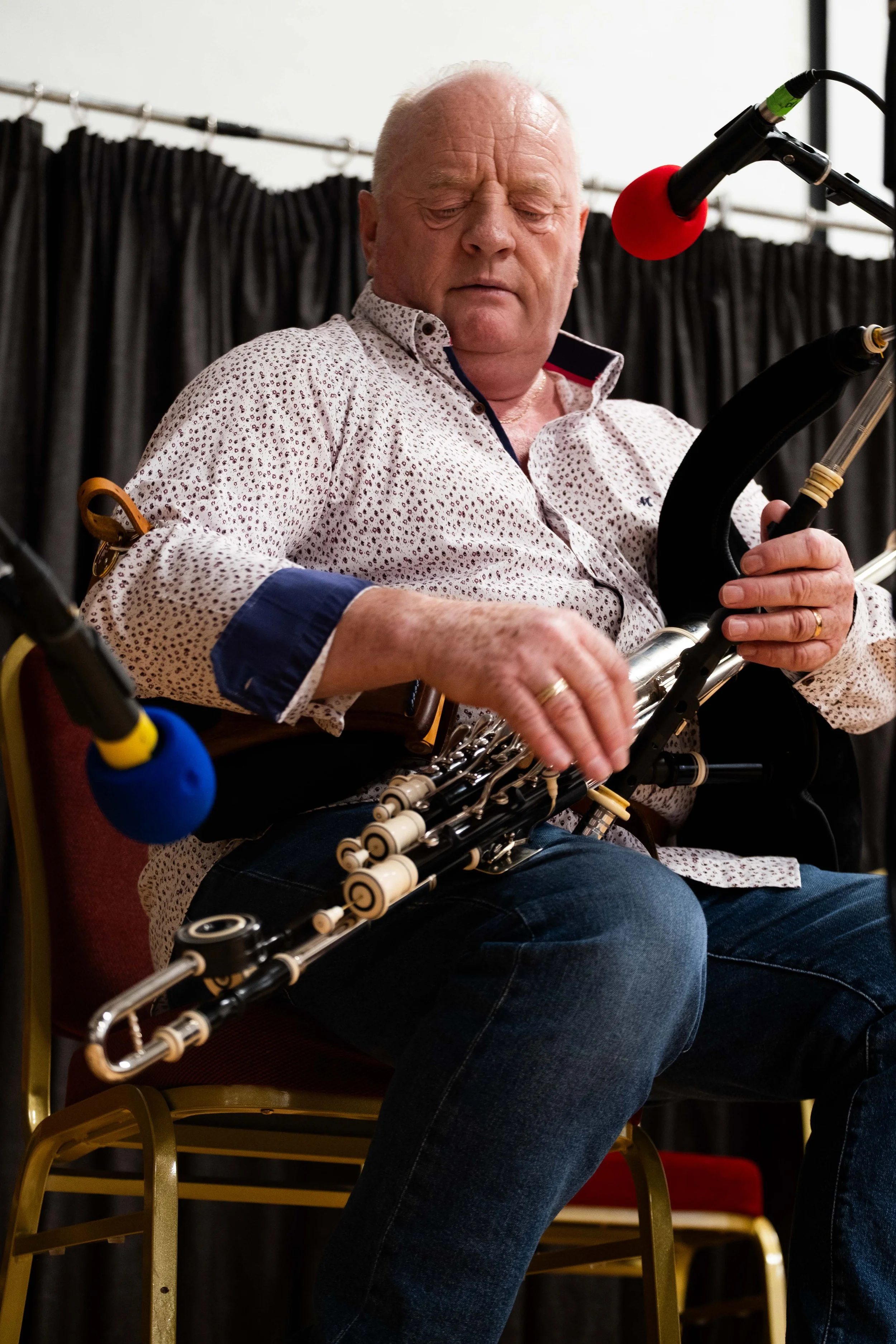 Leo Rickard playing in an uilleann pipes lunchtime recital 2022.