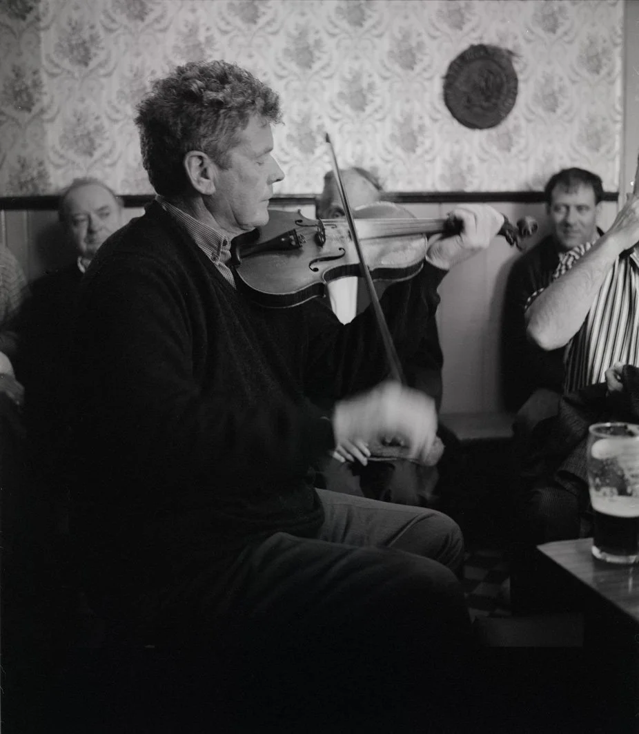 Vincent Campbell playing in Cleary's, Ennis Road, 1998.