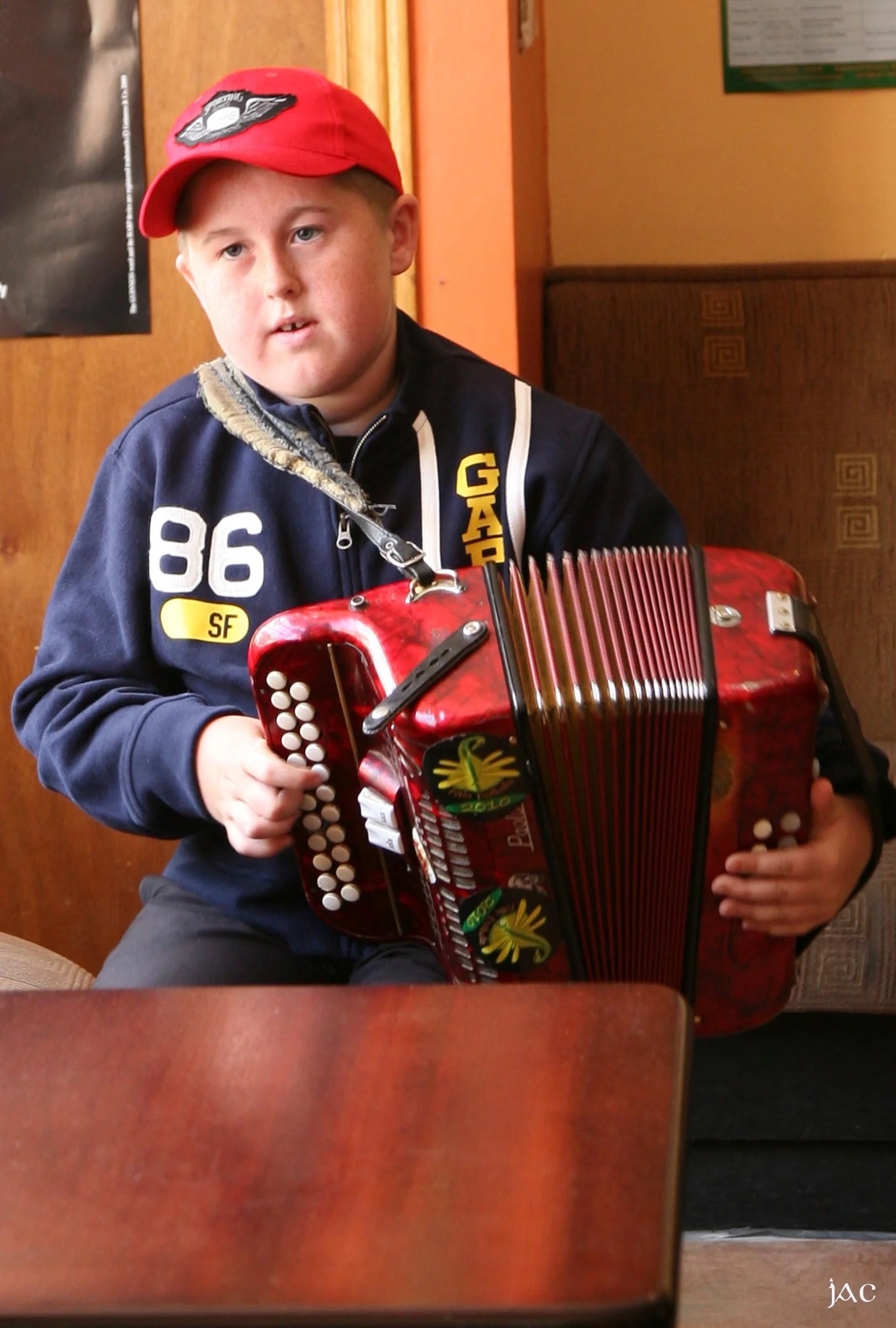 A young box player.