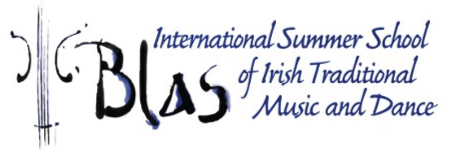 Logo for International Summer School of Irish Traditional Music and Dance, featuring stylized text and musical notation.