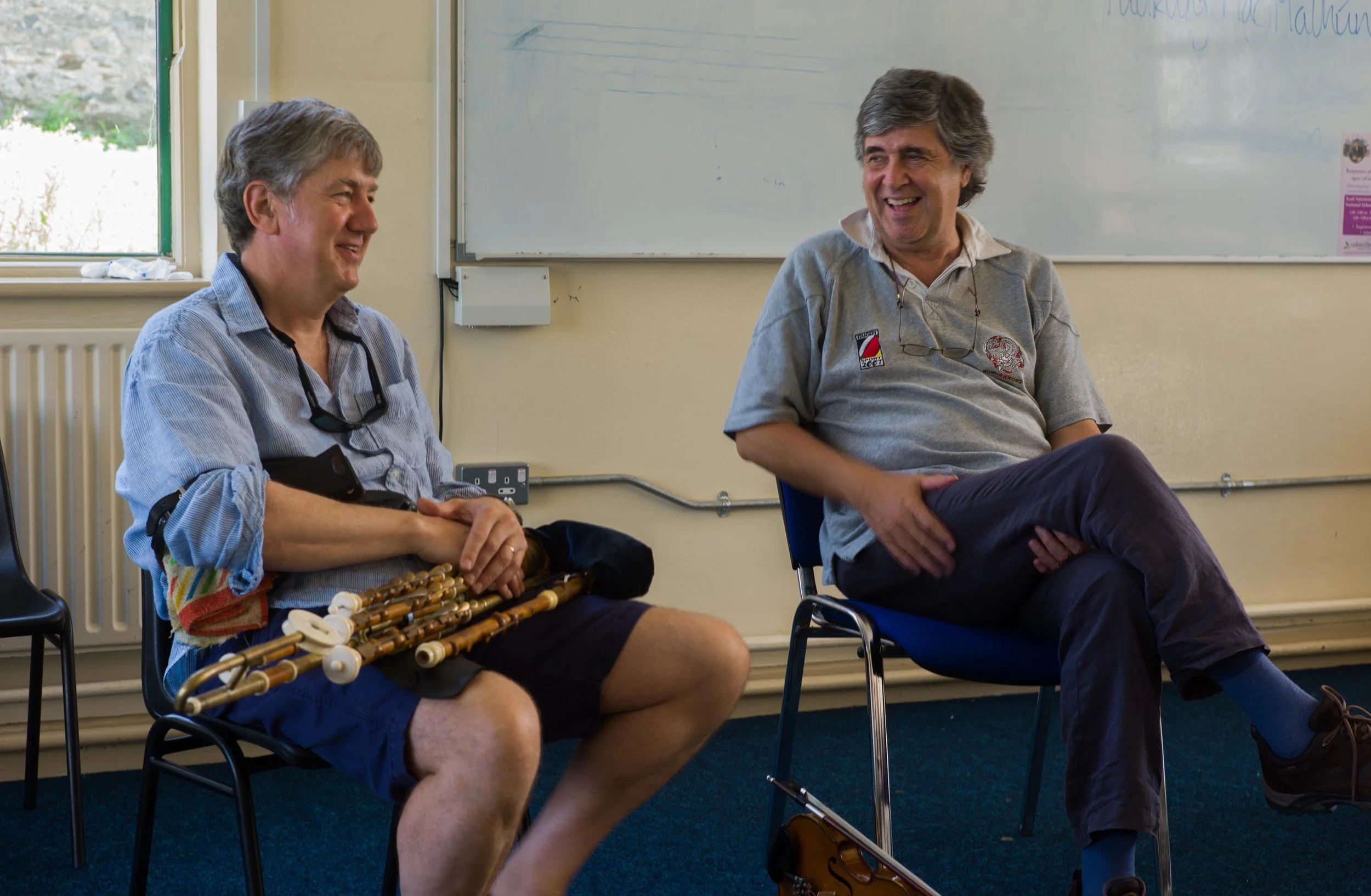 Pádraig Mac Mathúna and Paddy Glackin at a Dúchas an Cheoil workshop 2013.