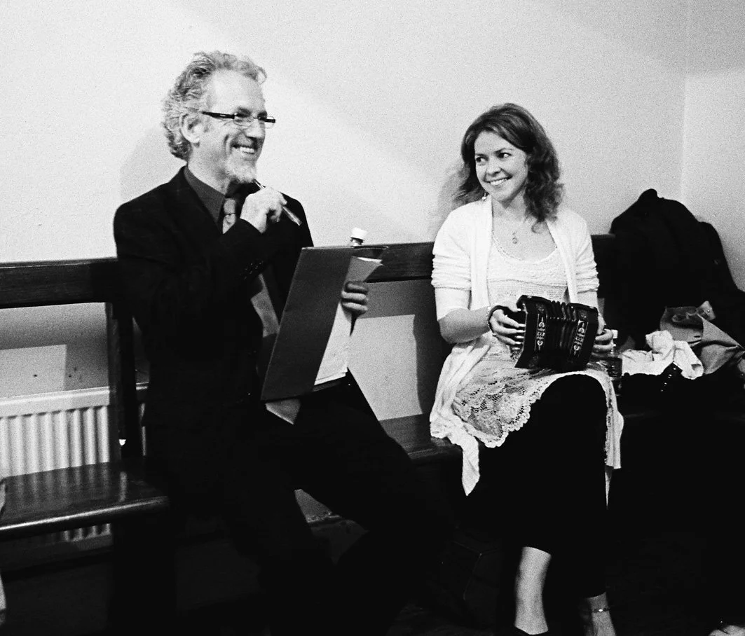 Noel Hill and Lorraine O'Brien backstage during the 2011 concertina recital.