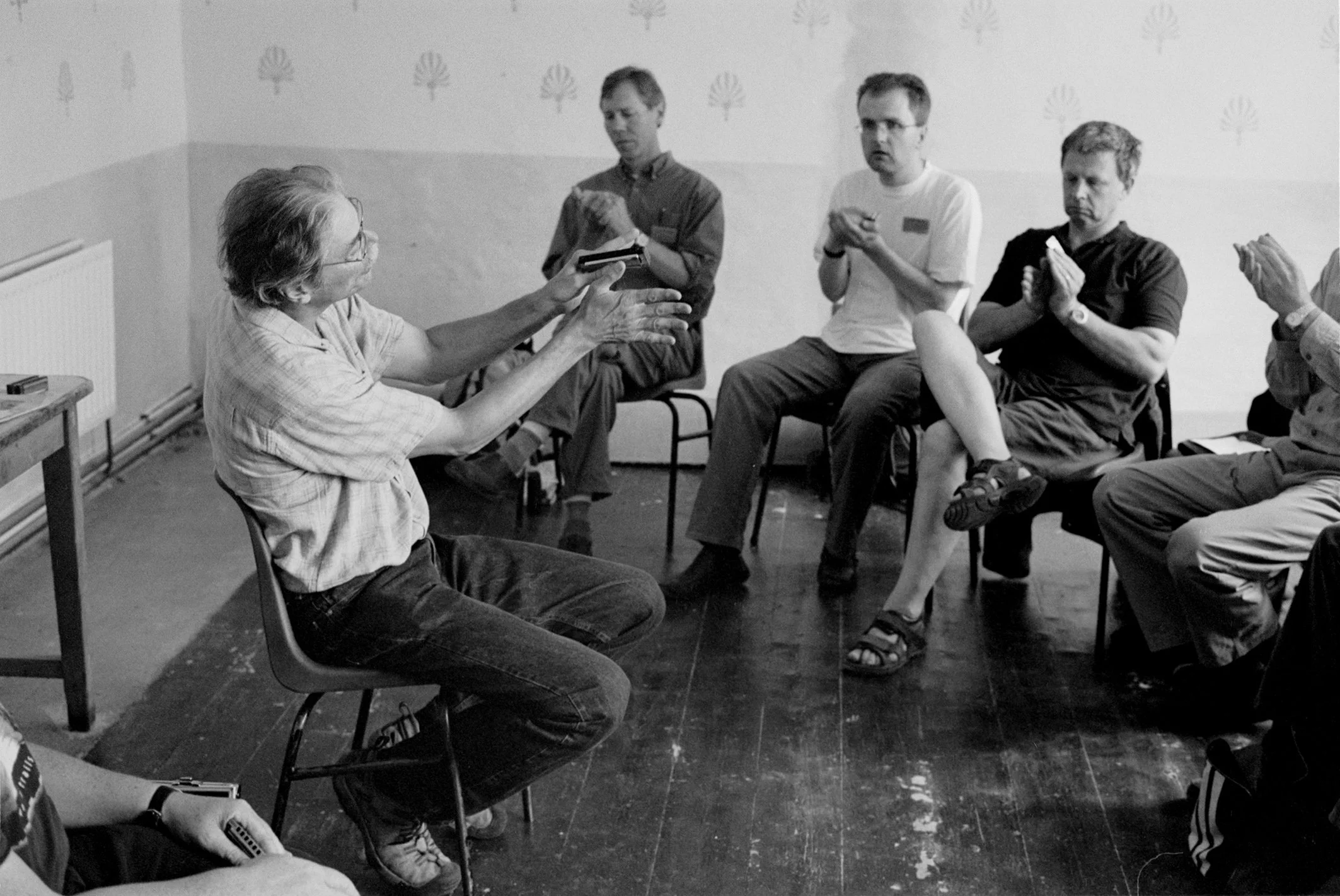 Rick Epping with his harmonica class 2006.