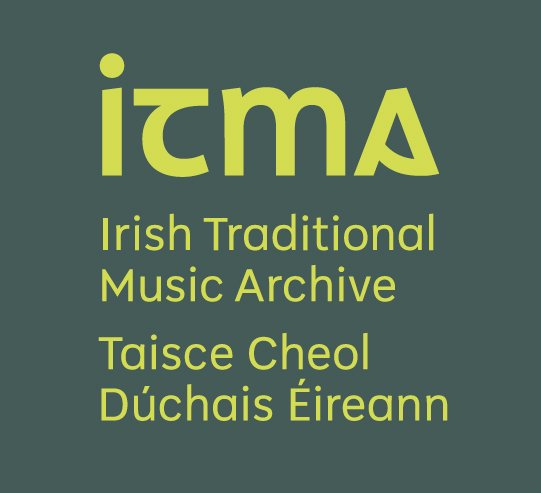Logo for the Irish Traditional Music Archive, featuring the acronym ITMA and the words Irish Traditional Music Archive in Irish Gaelic.
