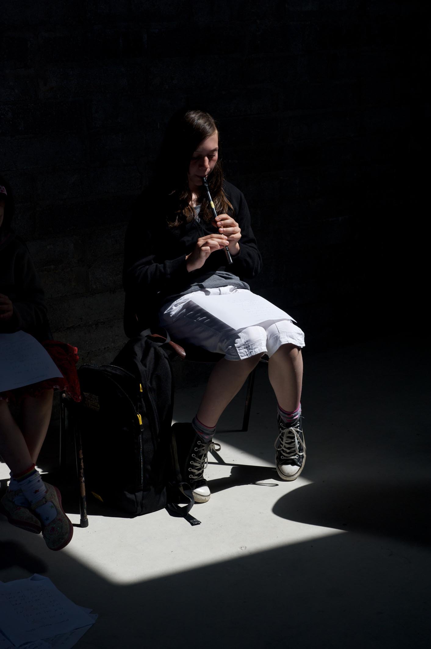 A student in Mick Crehan's tin whistle class 2009.