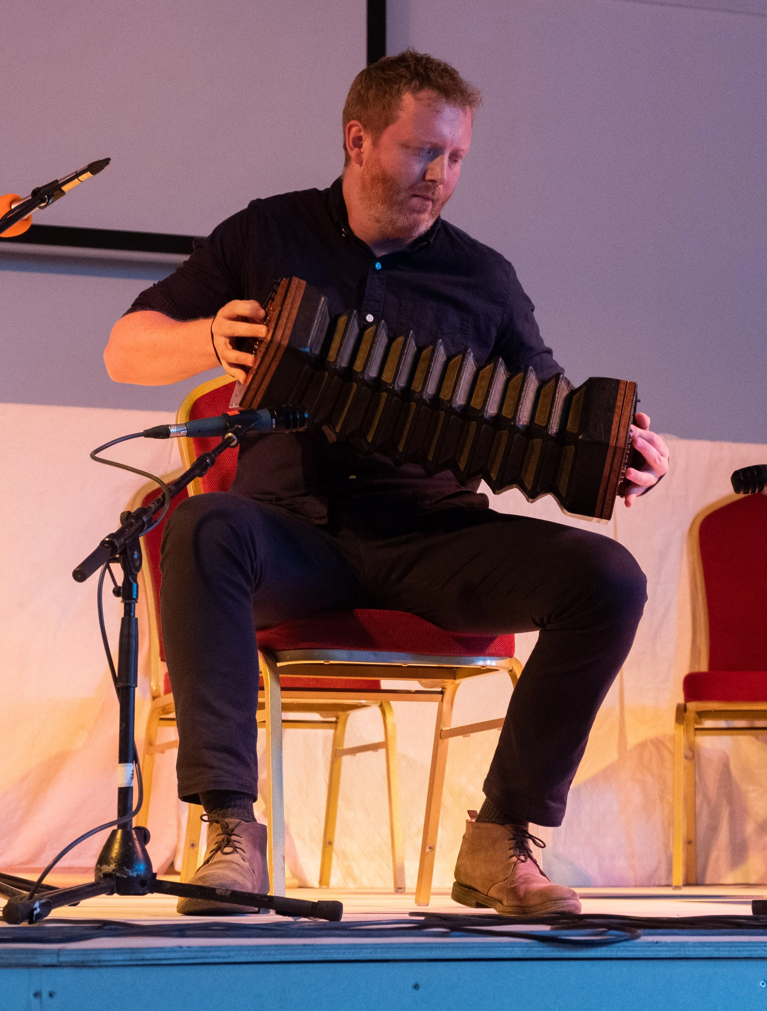 Cormac Ó Beaglaoich performing at the 2019 concertina recital.