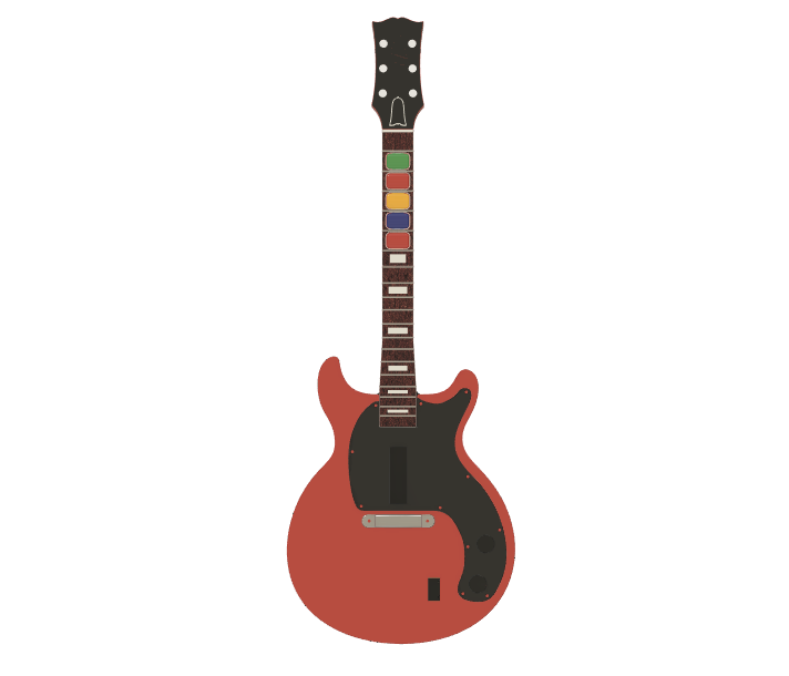 Gibson Les Paul Jr, Les Paul Jr, red guitar, guitar controller, xbox wireless controller, playstation, playstation controller, xbox game, rhythm game,, rock band.
