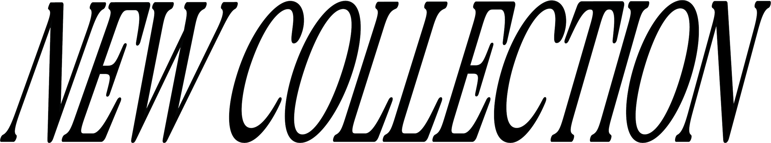 Stylized black text that says 'NEW COLLECTION' in a cursive, retro font.
