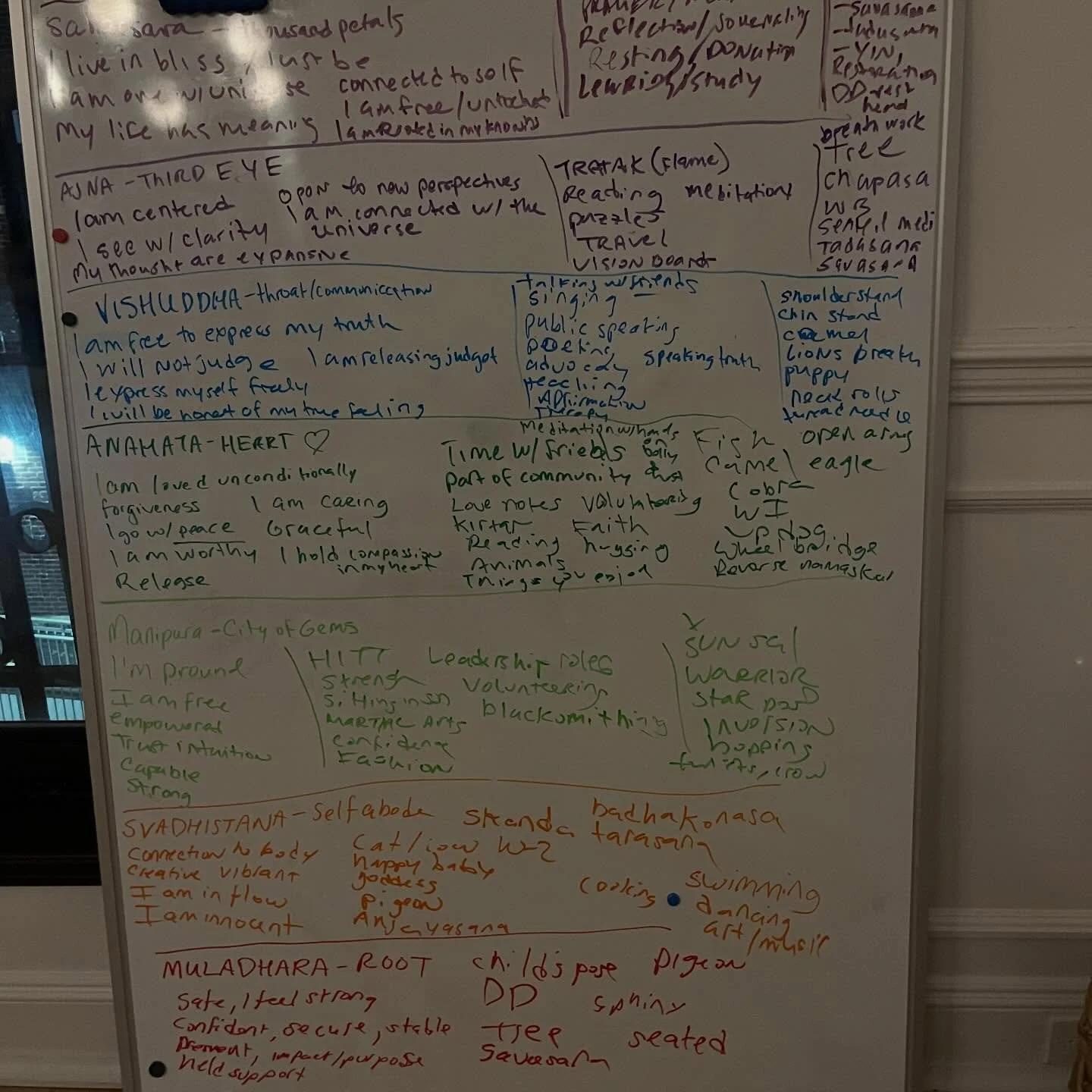 This past weekend at yoga teacher training @yogarenewhoboken we went over a popularized Chakra system. Not just its history, roots and origins, but how we can reflect on our own practices. Meditation, pranayama, asana are all great tools to help us v