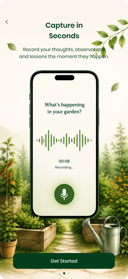 Garden Recall voice recording screen