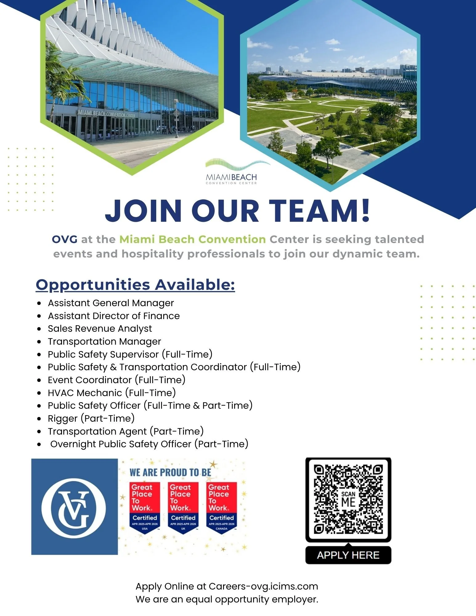 Miami Beach Convention Center (MBCC) is hiring!