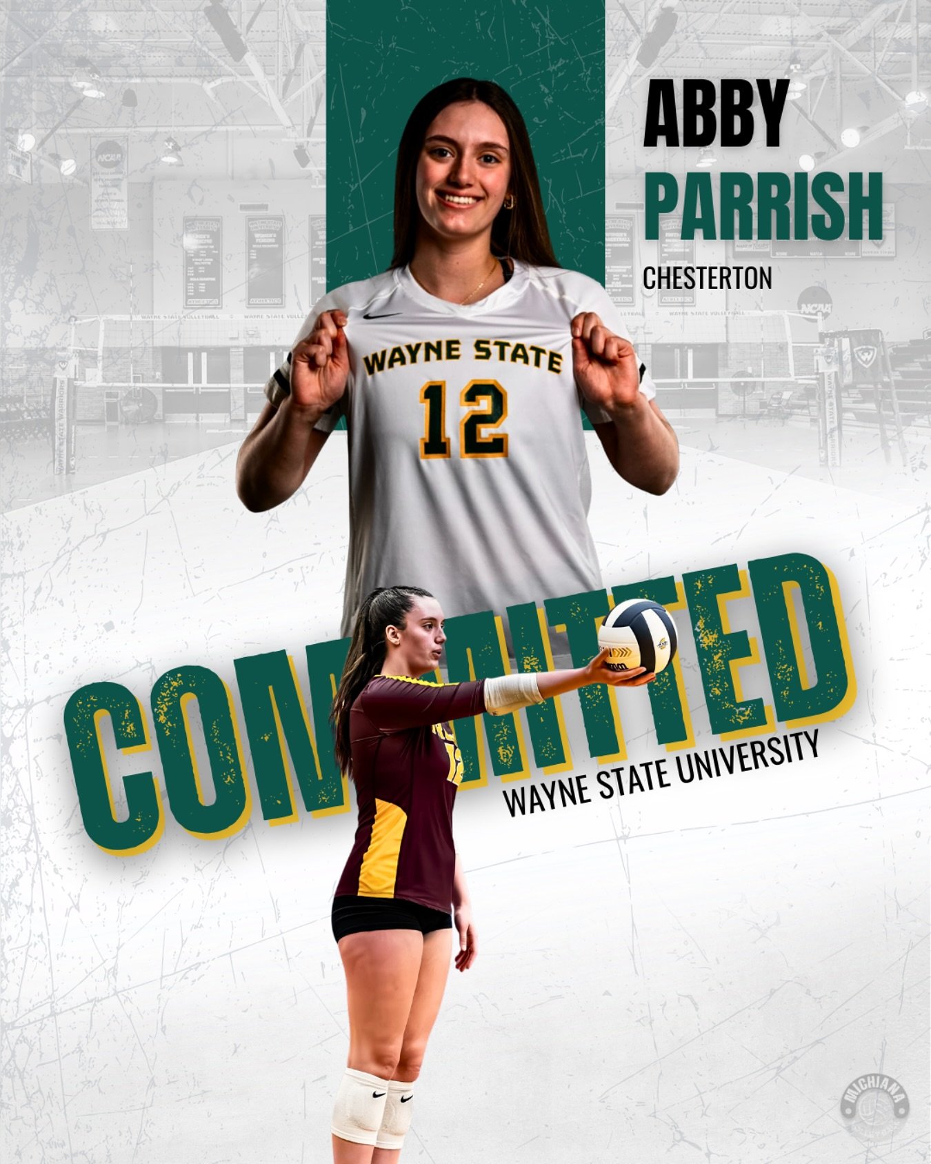 @chestertonvball junior @_abbyparrish_ has announced her commitment to @waynestatevb! Abby played a critical role in Chesterton’s successful 2024 season as their S/OPP, helping her team win their first Sectional title in 47 years! She also bagg