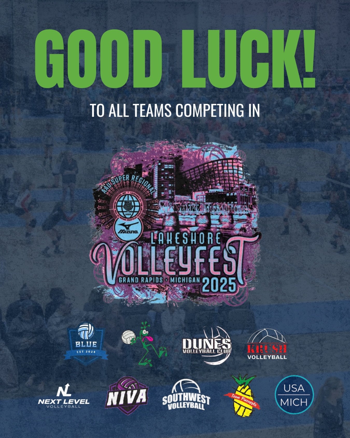 Best of luck to all teams competing at Lakeshore Volleyfest this weekend! A total of 85 teams, ages 12 to 18, will be participating from various area clubs.
#michiana #michianavb #volleyball