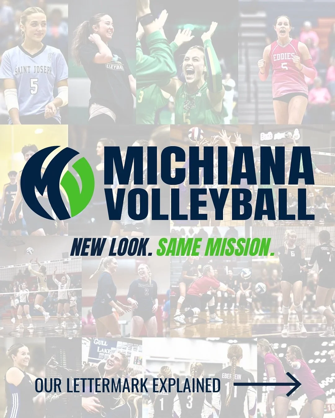 New look. Same mission. Bigger vision.
“A year ago, Michiana Volleyball was just an idea. Today, 2.2 Million content views later, it feels like a movement — and I’m excited to finally introduce our updated logo.
When I started thi