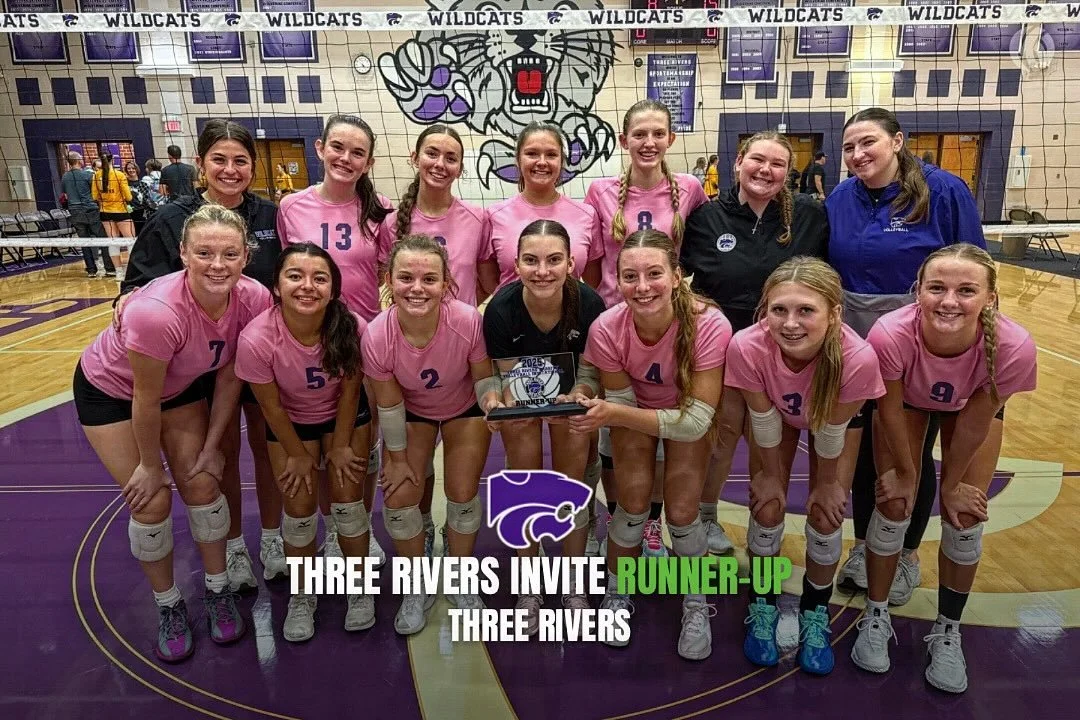 The Three Rivers Wildcats battled at their home invitational on Saturday and took 2nd place in the Gold Championship against Hamilton with the scores of 15-25, 25-19, 8-15.
The Wildcats day looked like this, as well as results from Dowagiac, who ca